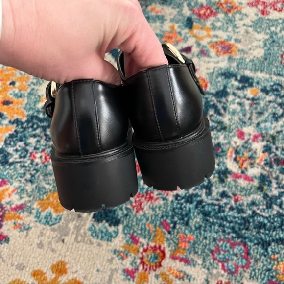 H&M Shoes Women's 6 Chunky Monkstrap Black Vegan Leather Academia Retro Y2K - Picture 5 of 7